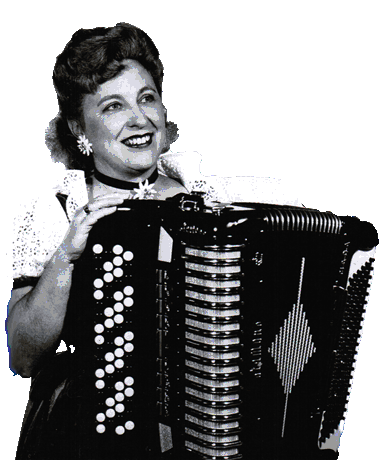 Betty with her Diamond Accordian, Circa 1960s